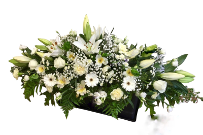 Double Ended Spray SYM-901 - This all white double ended spray is lovingly made to order.  *Fine Print: We cannot guarantee what the flower varieties will be, unless specified on the product description.